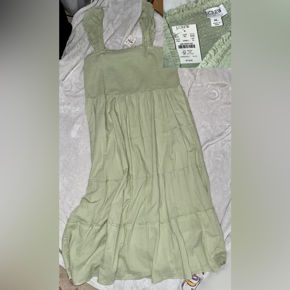 J. Crew Light Green Maxi dress